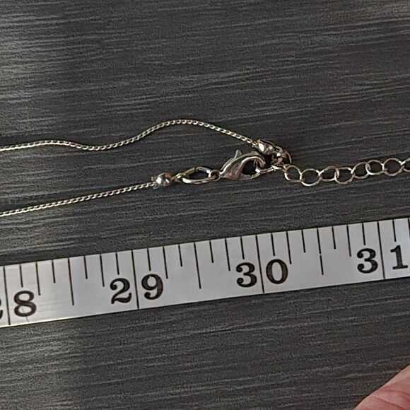 "5/$25" Long Silvertone Black Faceted Acrylic Bead Station Adjustable Necklace - Picture 6 of 7